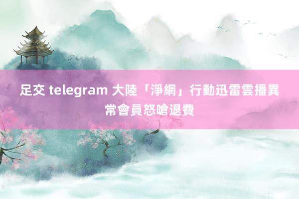 足交 telegram 大陸「淨網」行動　迅雷雲播異常會員怒嗆退費