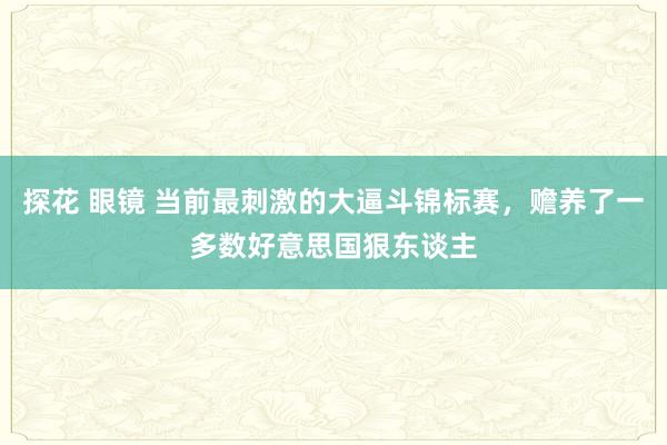 探花 眼镜 当前最刺激的大逼斗锦标赛，赡养了一多数好意思国狠东谈主