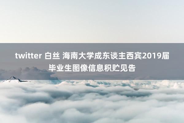 twitter 白丝 海南大学成东谈主西宾2019届毕业生图像信息积贮见告