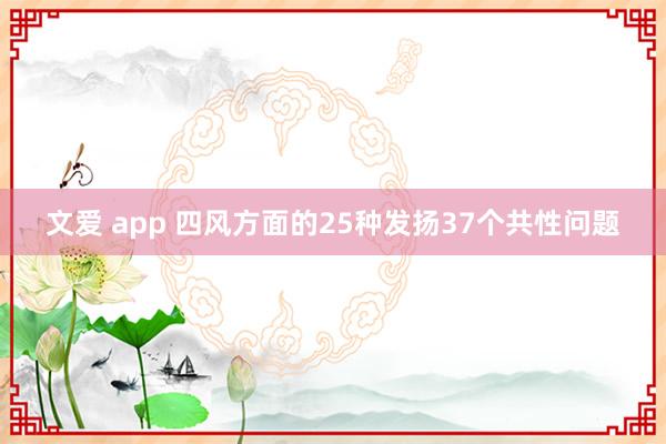 文爱 app 四风方面的25种发扬37个共性问题